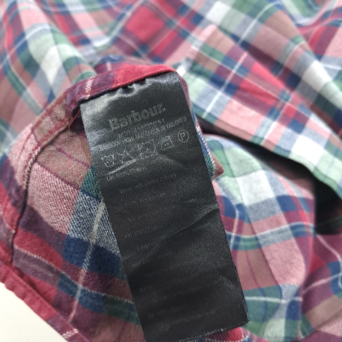 CN952 L 바버 버건디그린 타탄체크 플란넬 긴팔 셔츠 남방 상품이미지6