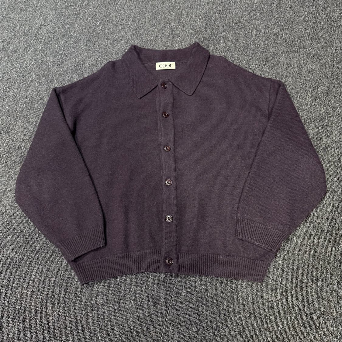 Coor 22년 탑필 카라 퍼플 가디건 상품이미지1