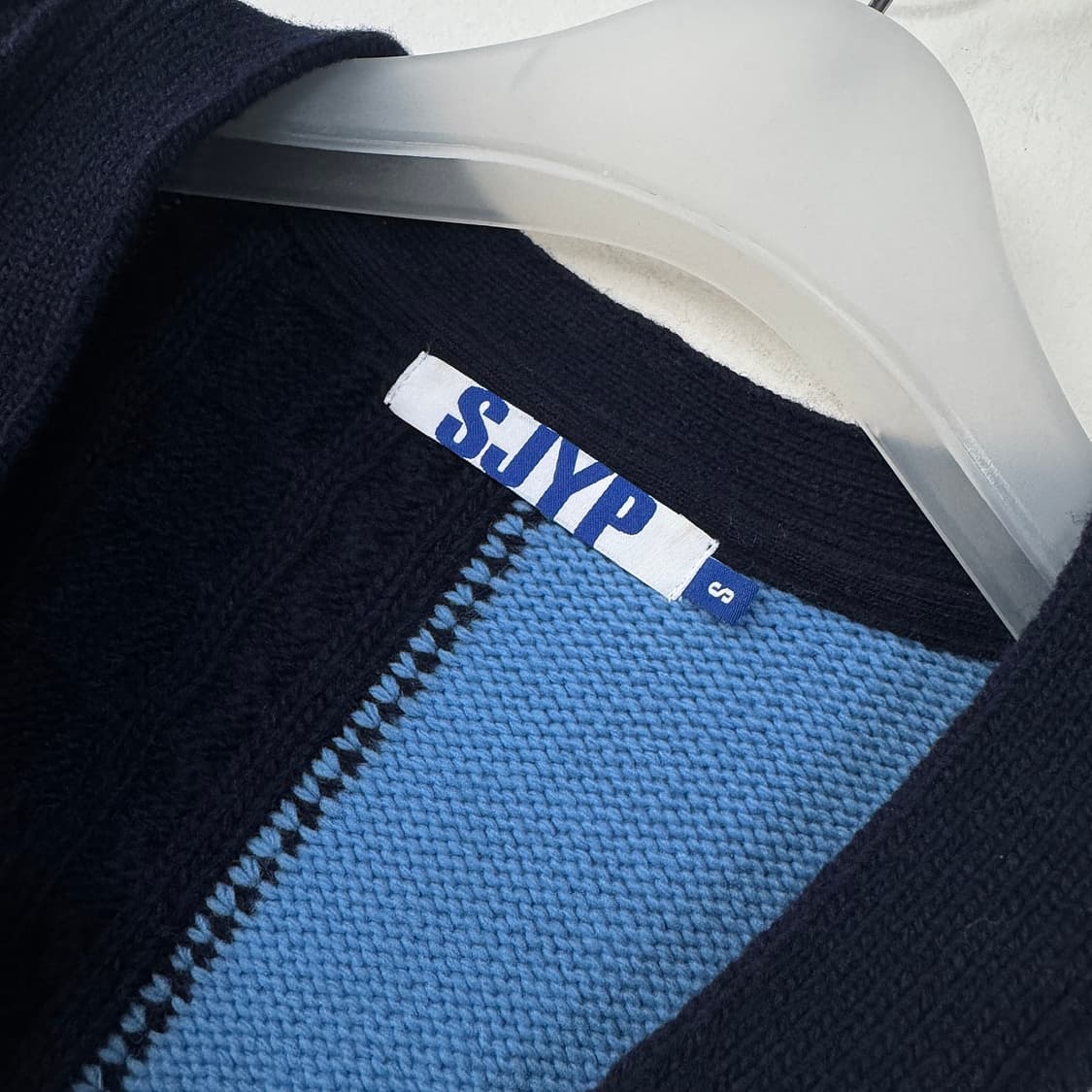 SJYP 컬러 블록 케이블 니트 가디건 상품이미지3