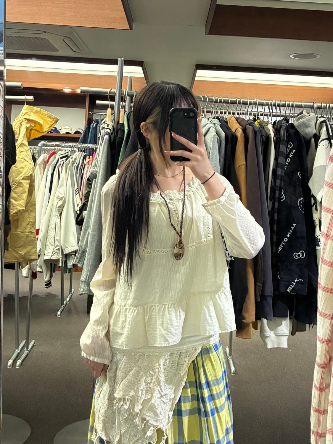 OS)Japanese vintage 여성 프릴 블라우스(이염) 상품이미지1