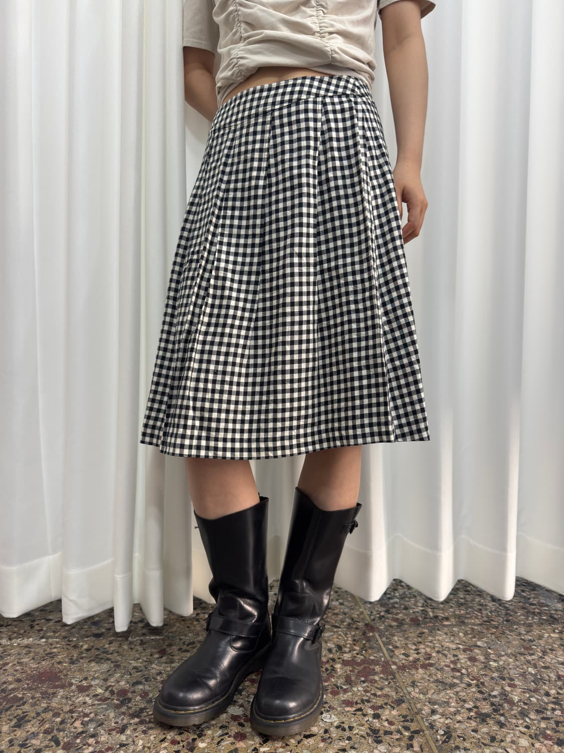 check pleats skirt 상품이미지2