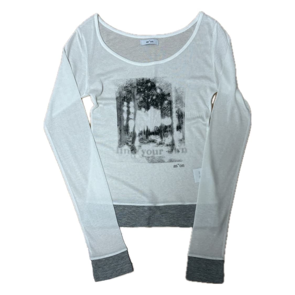 [애즈온] FOREST LAYERED T-WHITE 상품이미지1