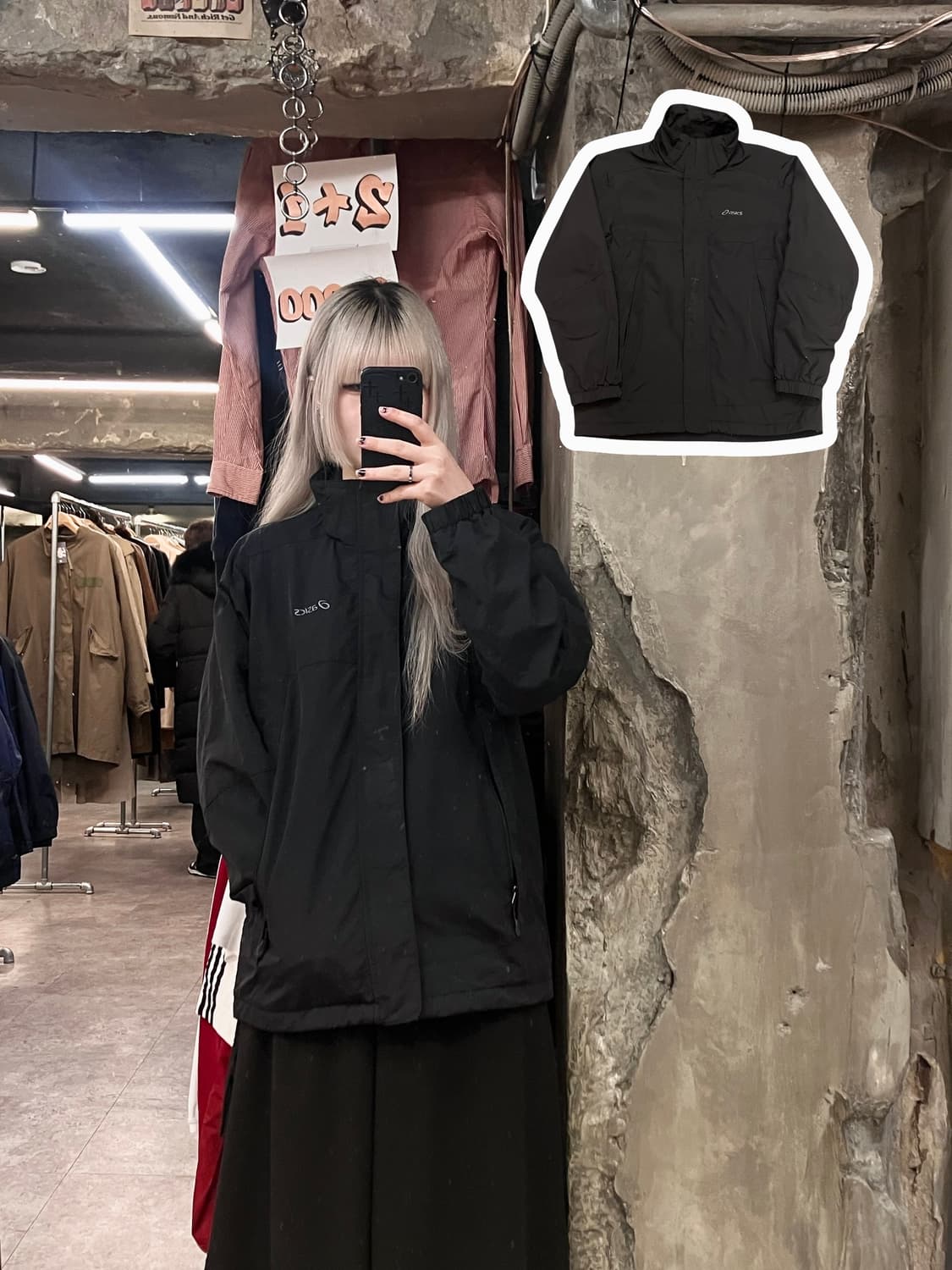 아식스 바람막이 점퍼 블랙 95 #csz2936 상품이미지1