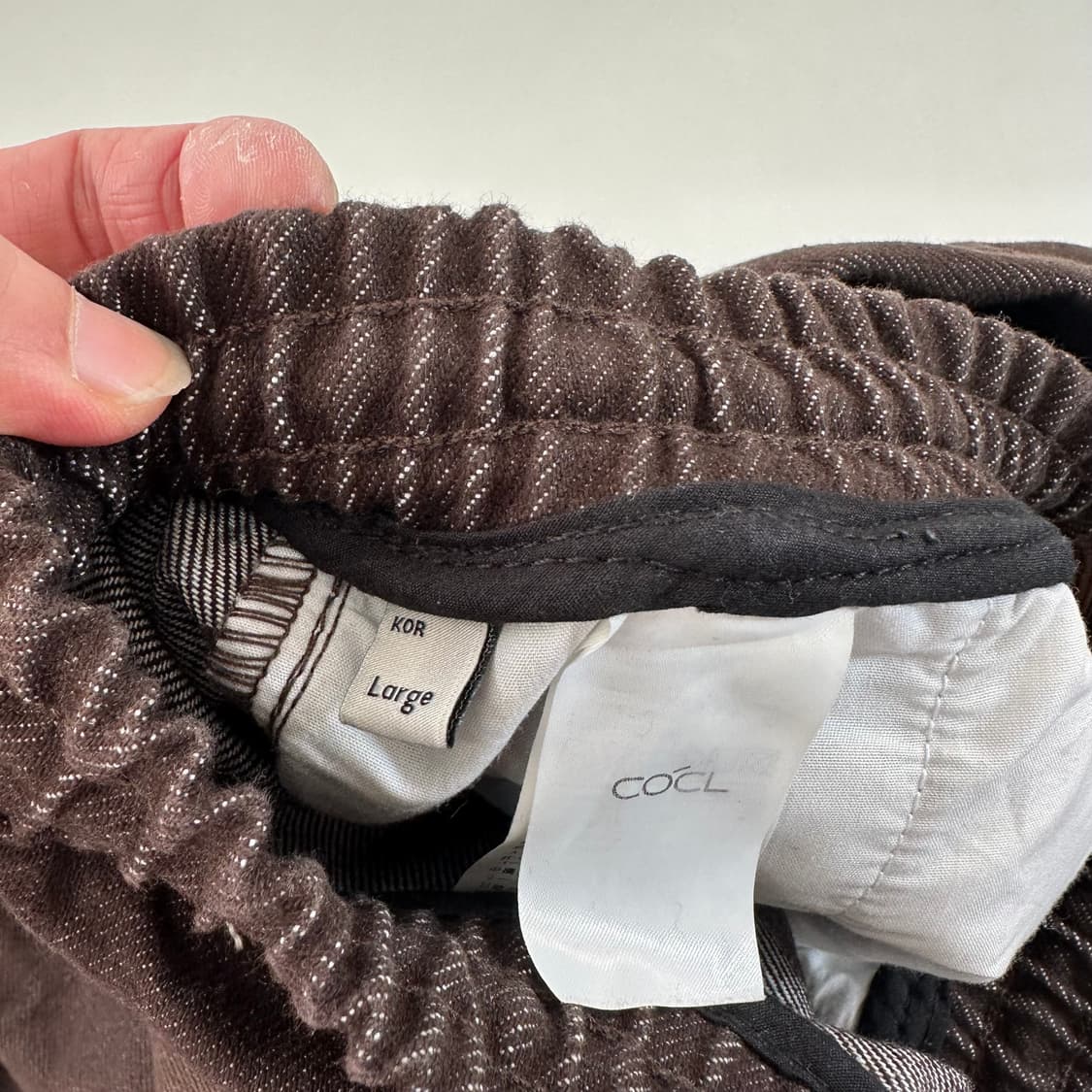 L 커스텀어클락 딥브라운 루즈핏 밴딩 데님팬츠 청바지 상품이미지2