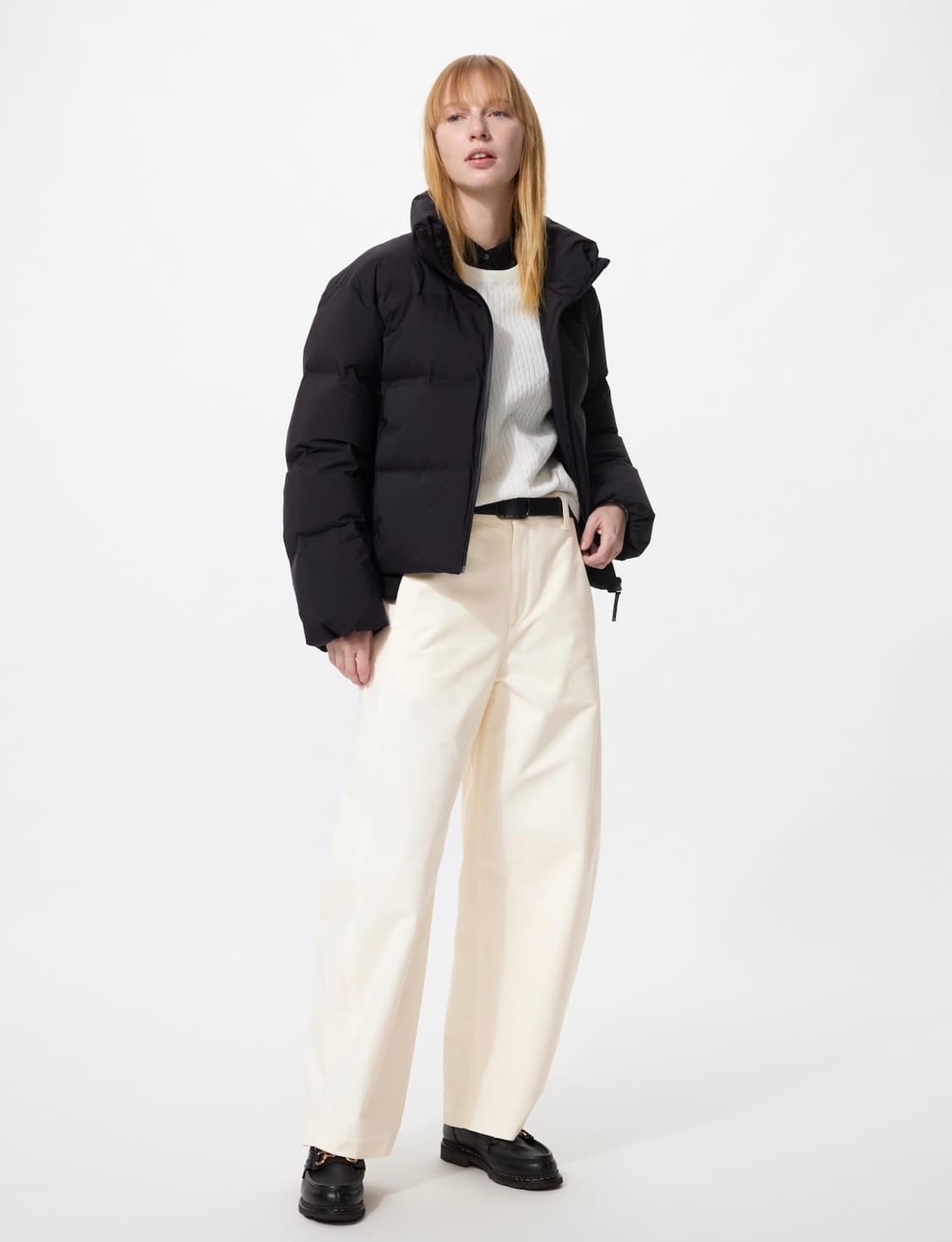 [XL] 유니클로 저지배럴레그 팬츠 화이트 상품이미지1