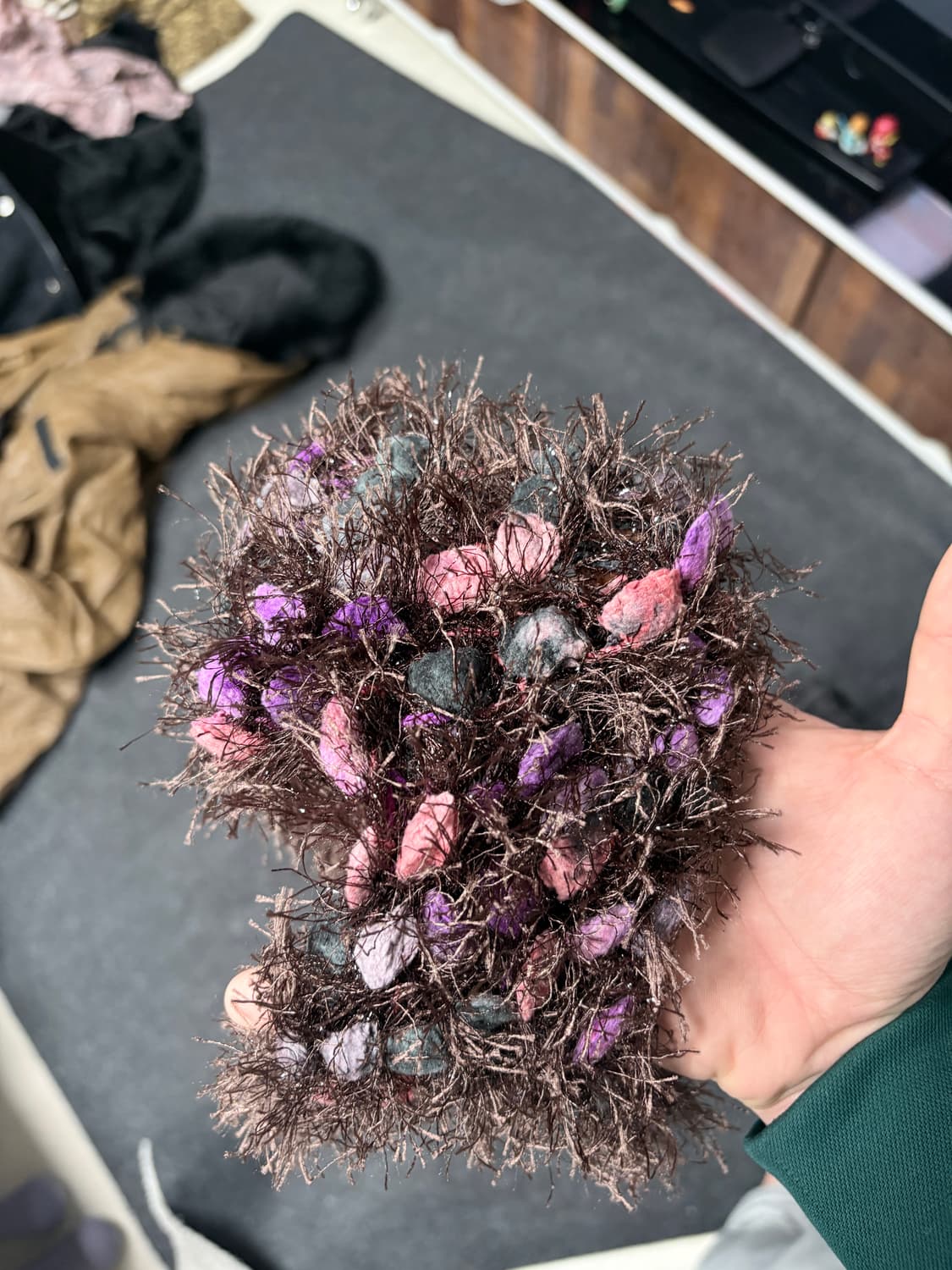 Vintage Enthic floral fur scarf 상품이미지3