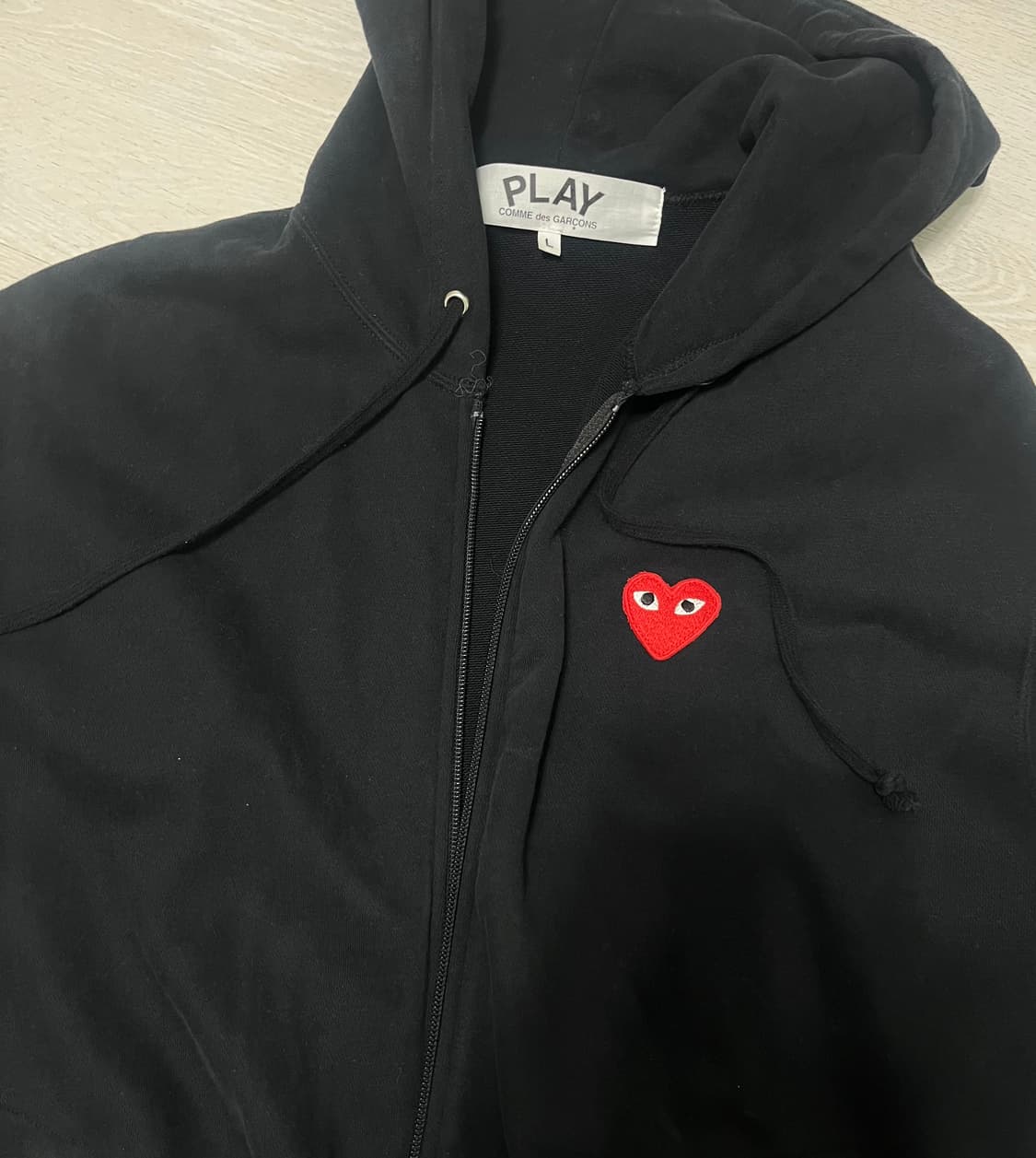 꼼데가르송 블랙 후드집업 상품이미지1