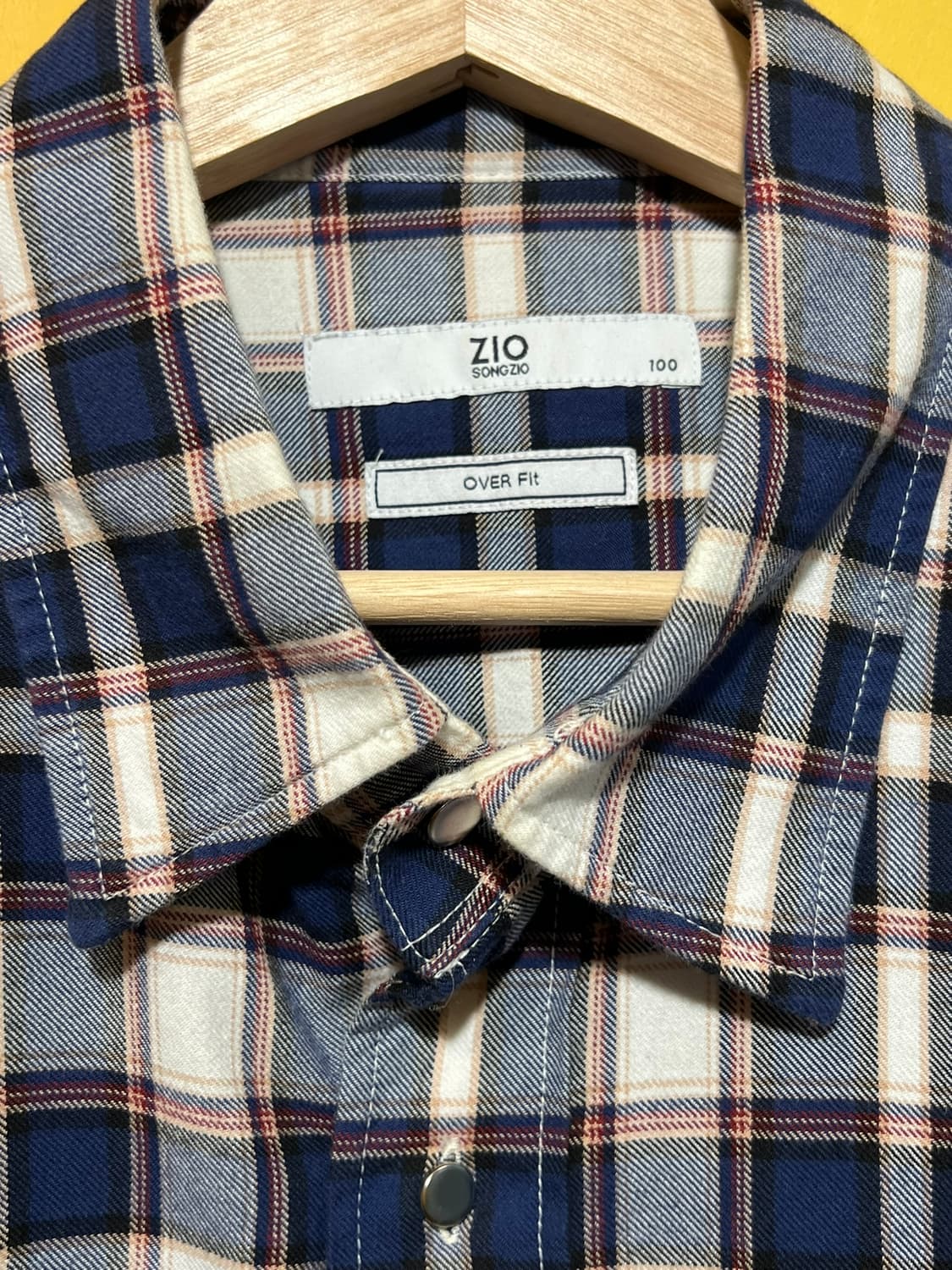 [100] 지오송지오 체크 남방 오버핏 셔츠 간절기 레이어드 플란넬 상품이미지7