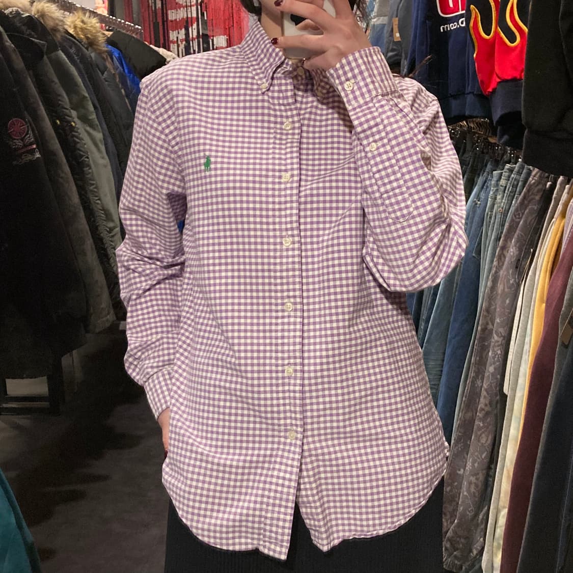 [IM]폴로셔츠 깅엄체크 라일락 퍼플 상품이미지2