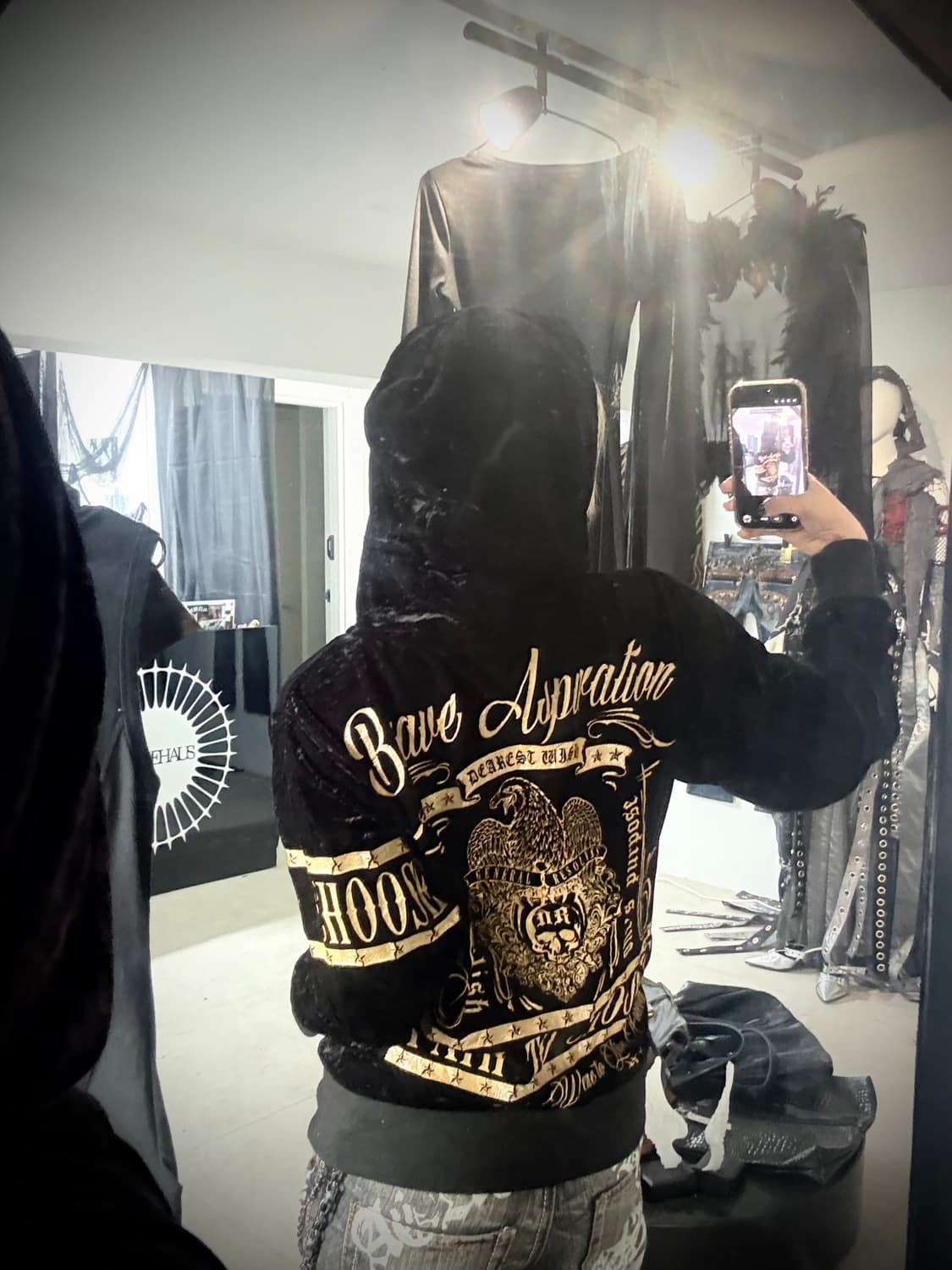 00s printing velvet hood zipup 상품이미지6