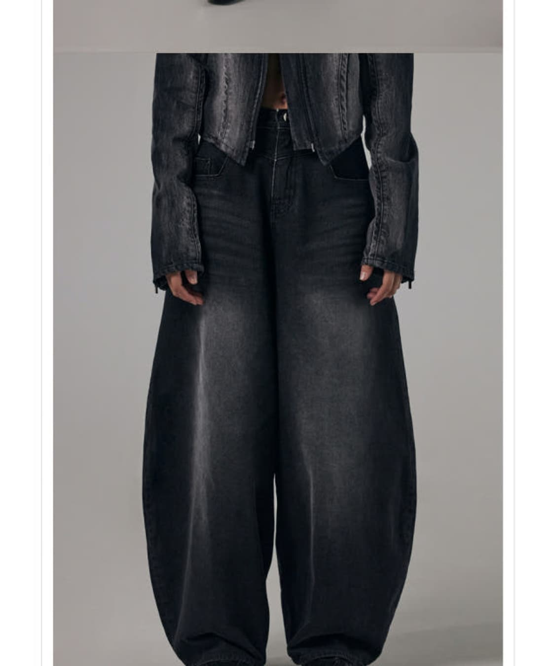 트리밍버드 프론트 요크 데님 팬츠 블랙 3사이즈 상품이미지2