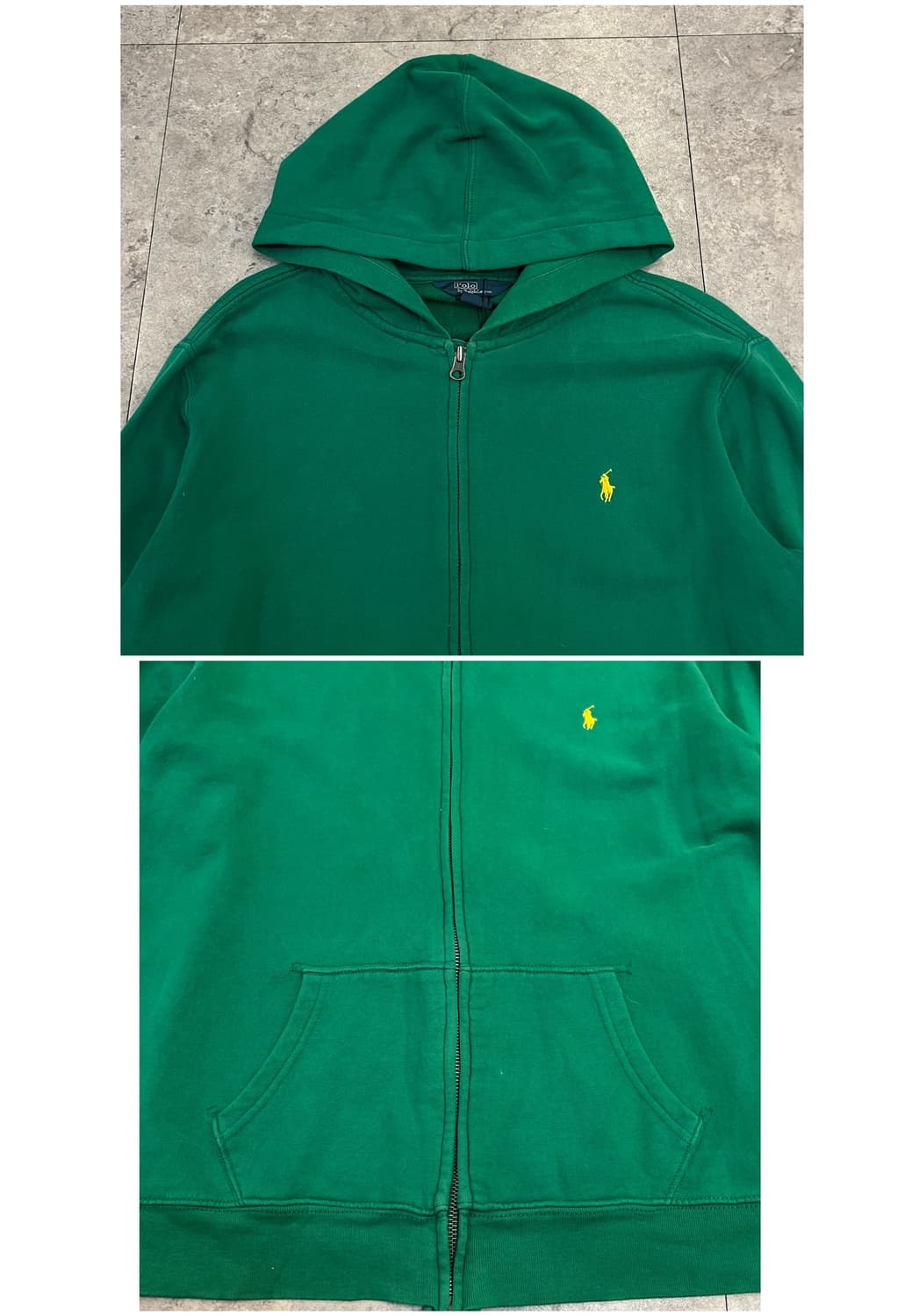 폴로 랄프로렌 기모 후드집업 그린 XL #csz2181 상품이미지5
