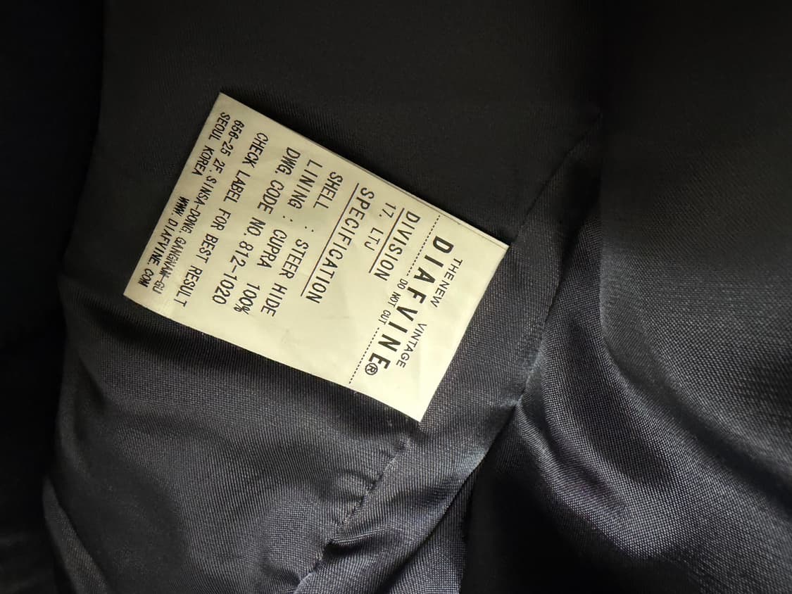 디아프바인 DIAFVINE 더블라이더 소가죽 가죽자켓 M 상품이미지3