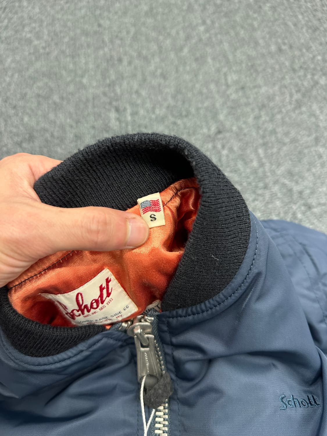 S) Schott x American College 항공점퍼 봄버 자켓 상품이미지5