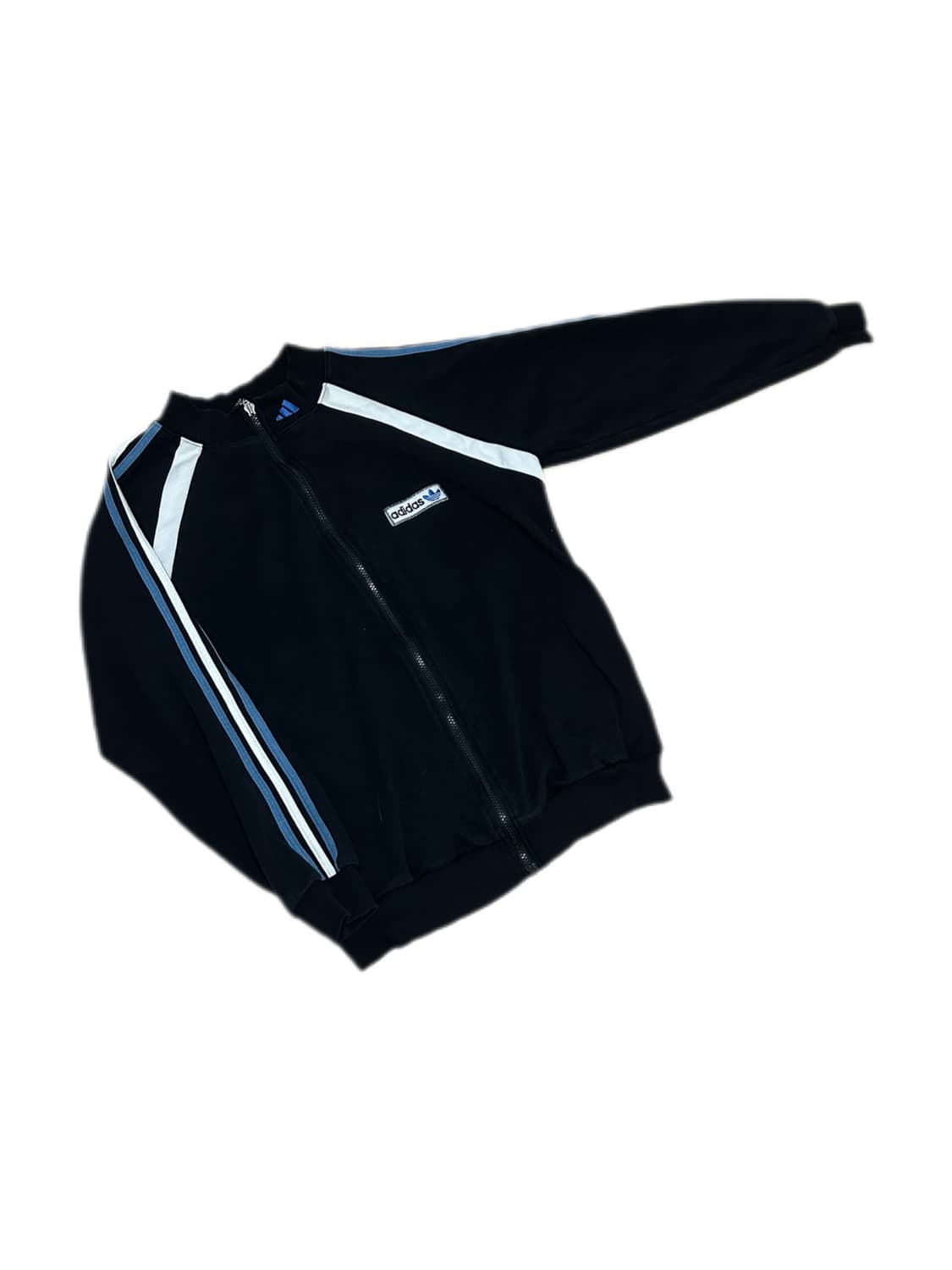 90s 아디다스 스카이블루 빅로고 스웻 풀집업 자켓 상품이미지2