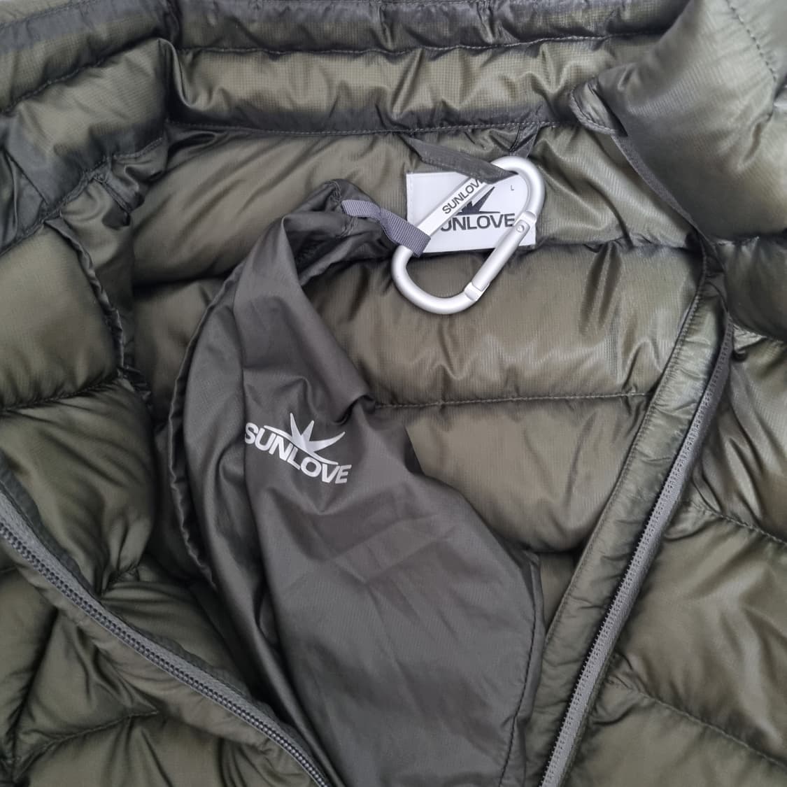 썬러브 경량패딩 차콜(카키) 상품이미지3