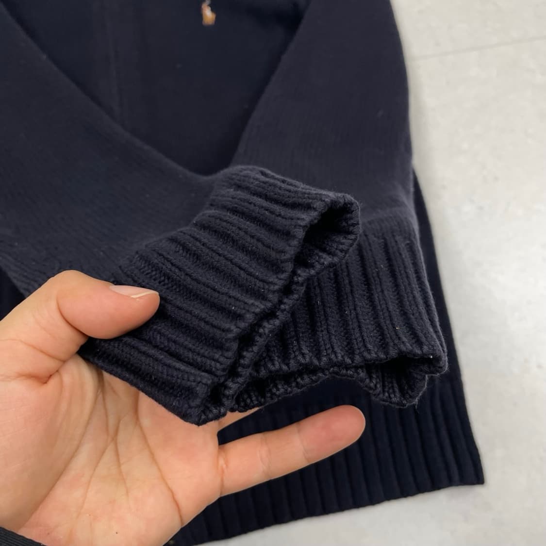 폴로 랄프로렌 네이비 니트 집업 M(10–12) 상품이미지3