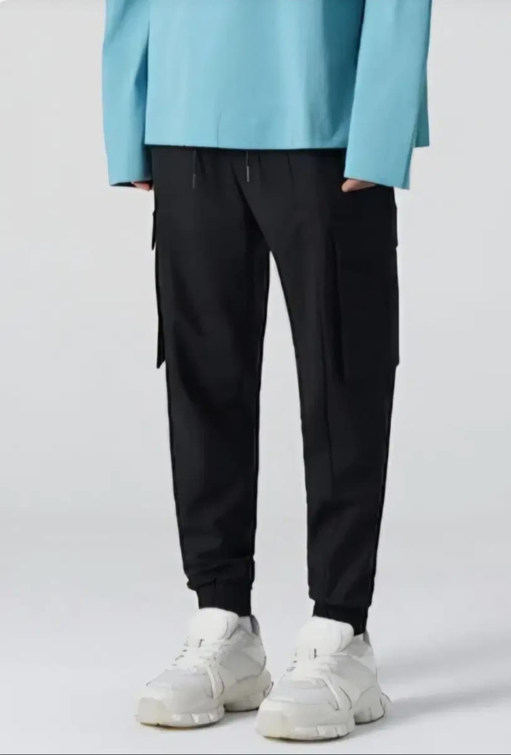 준지 22SS 블랙 울 블렌디드 카고 조거 팬츠 48 상품이미지4