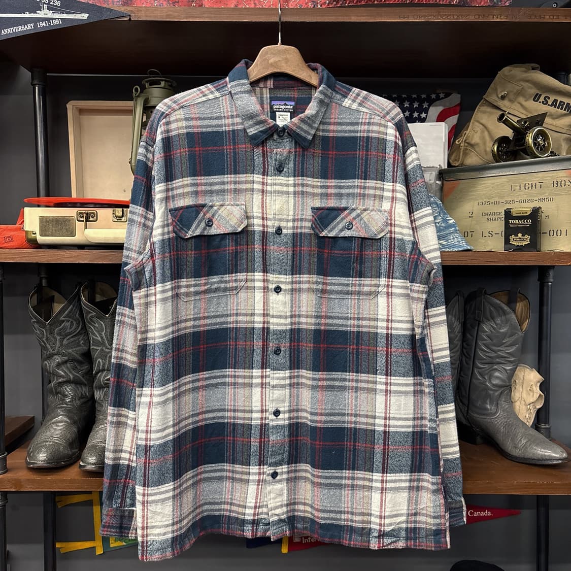 파타고니아 오가닉코튼 피요르드 플란넬 체크셔츠 투포켓 N879 상품이미지1