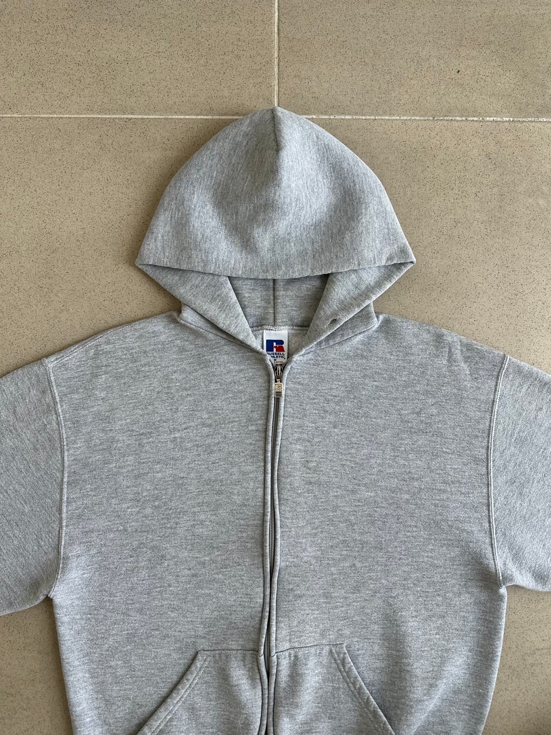 90s 빈티지 러셀 후드집업 그레이 M 상품이미지4