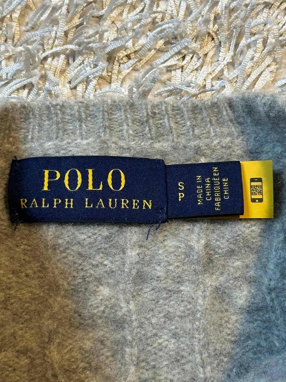 폴로 랄프로렌 신형 QR 레드포니 케이블 울 캐시미어 니트 그레이 상품이미지4