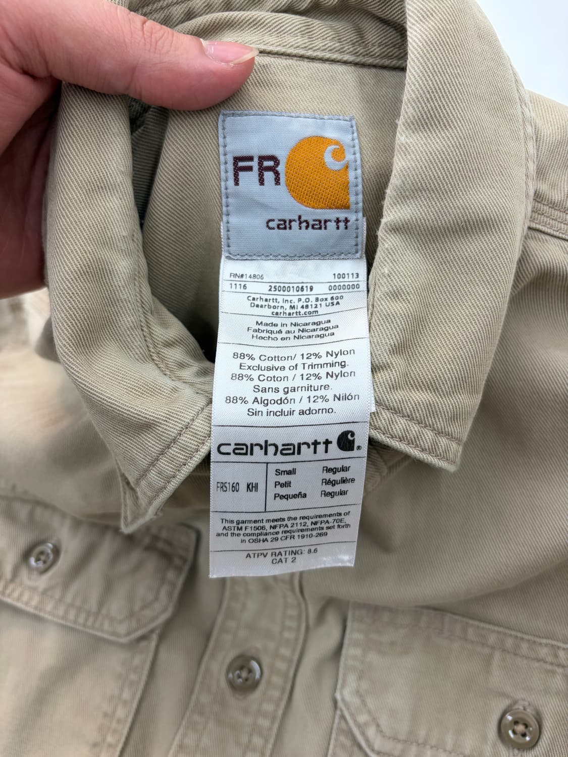 Carhartt FR 워크 셔츠 베이지 상품이미지3