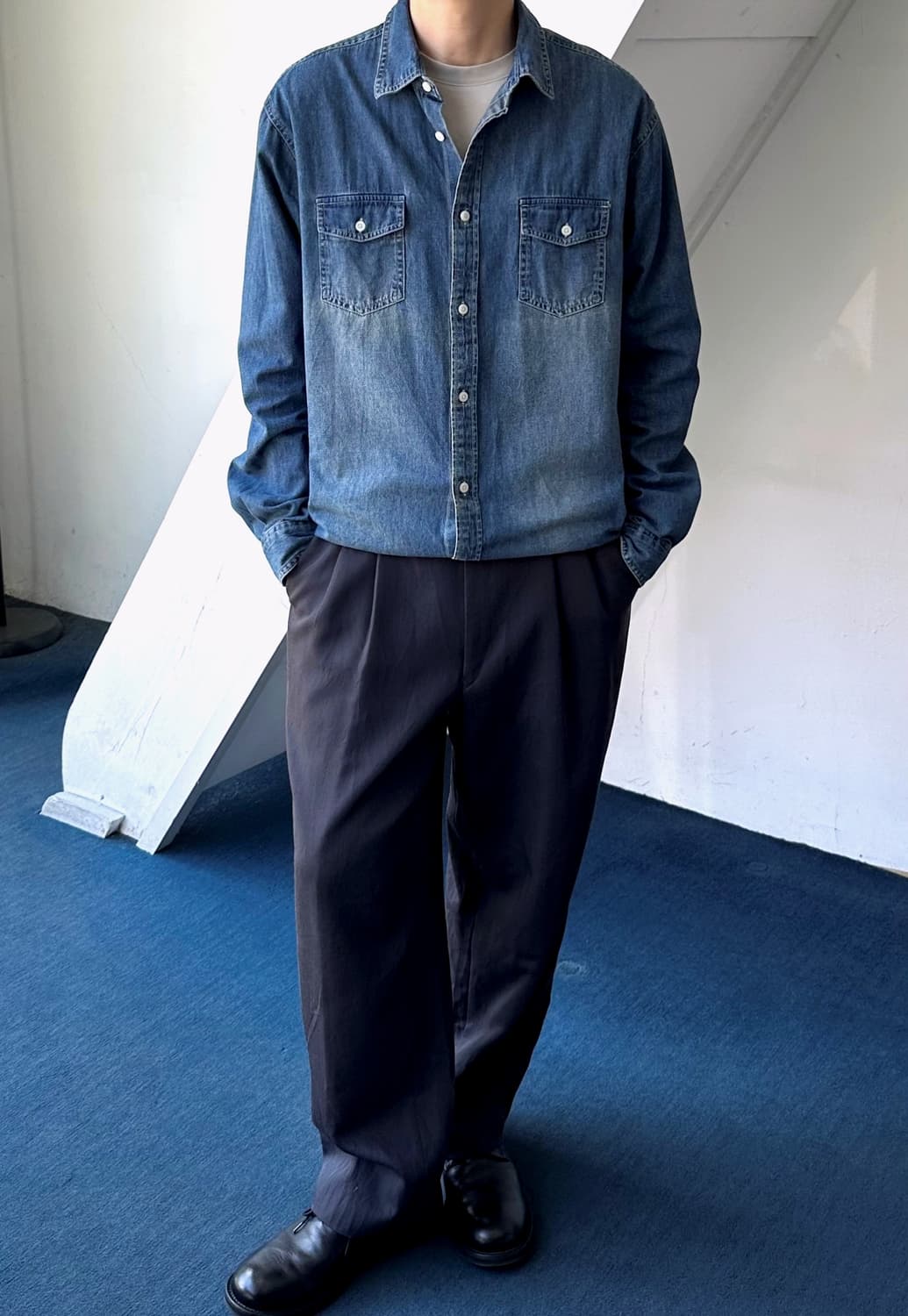 Cotton denim L/S work shirt 상품이미지10