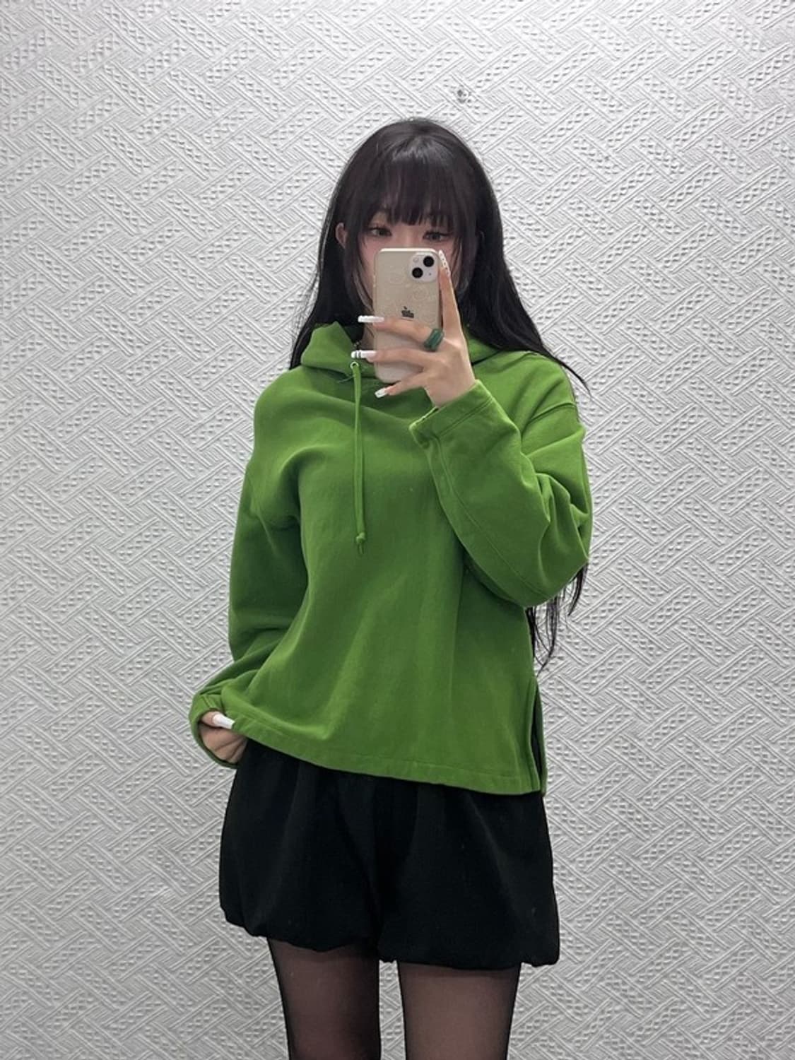 유니클로 U 르메르 오버핏 트임 잔디그린 후드티 S C10744 상품이미지2