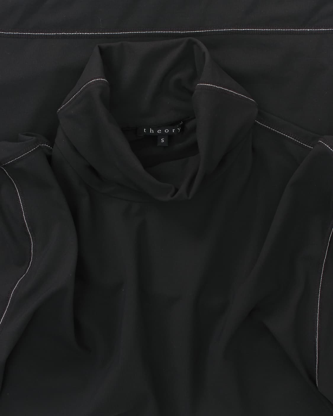 띠어리 Theory 스티치 자수 목폴라 터틀넥 블랙 티셔츠 상품이미지1