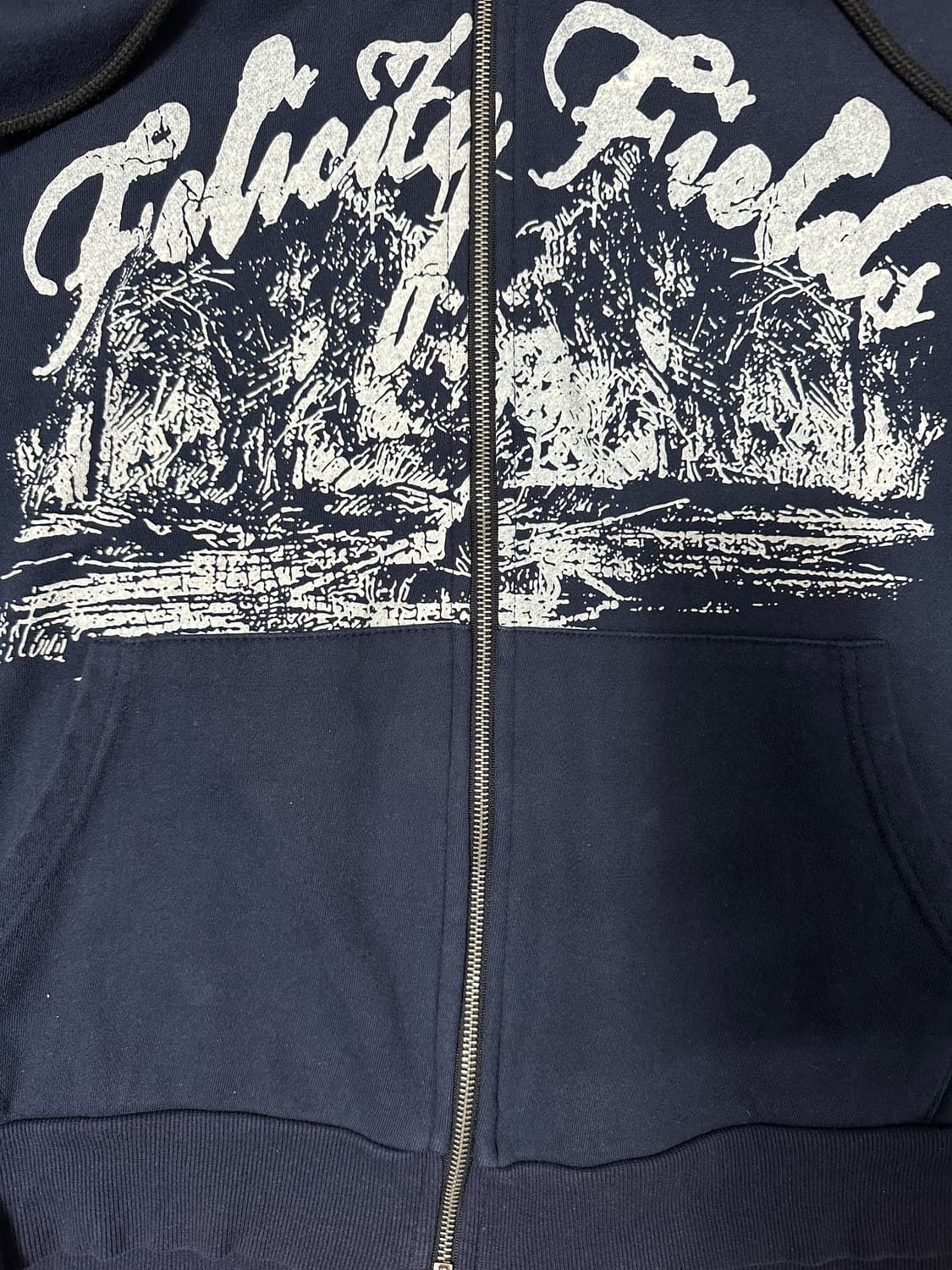 네이비 프린팅 후드집업 상품이미지3