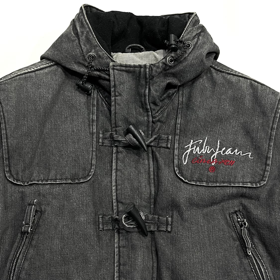 후부 자수로고 데님 더플 자켓 상품이미지3