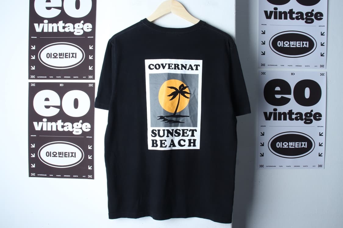 (L-XL) 커버낫 반팔 티셔츠 하와이안 포켓 블랙 에이징-H32974 상품이미지6