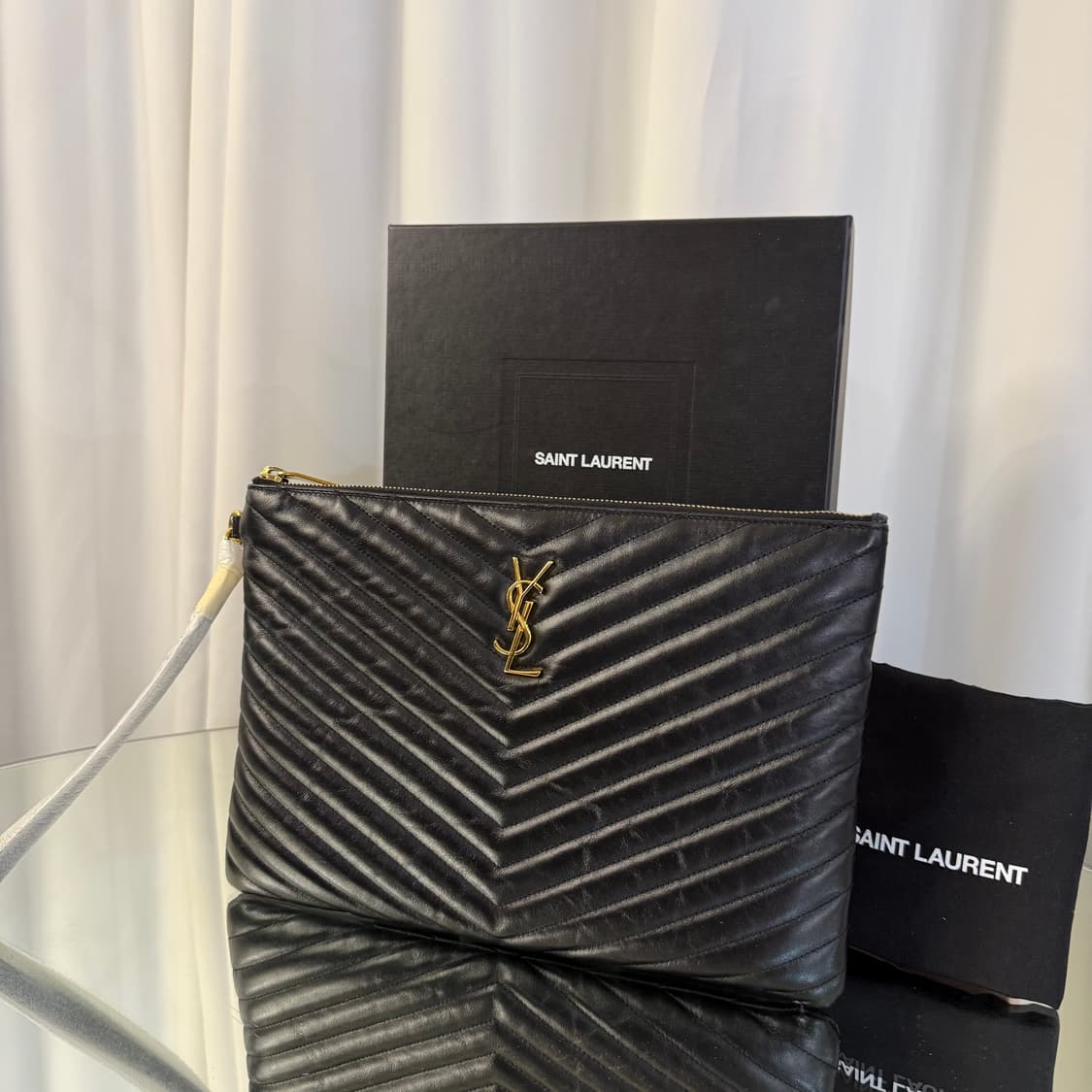 생로랑 모노그램 마틀라세 금장 미디움 클러치백  상품이미지3