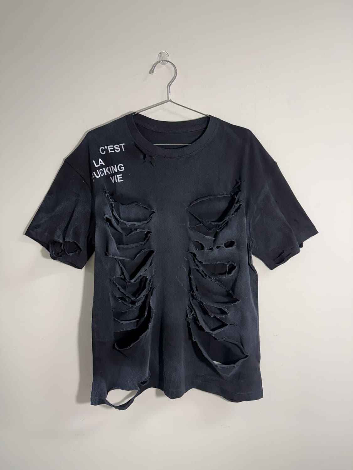 빈티지 무드 스켈레톤 디스트레스드 데미지 반팔   상품이미지2