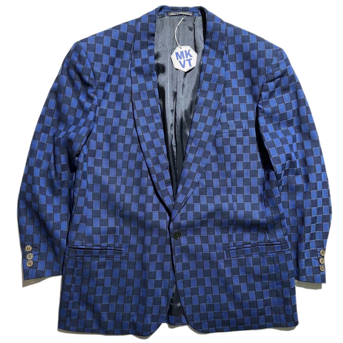 베르사체 V2 체크 원버튼 블레이저 상품이미지1