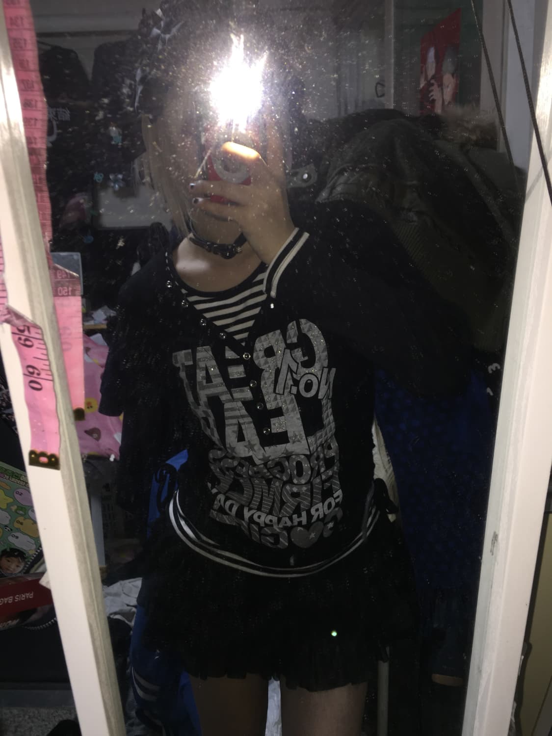 빈티지 스트라이프 슬리브 펑크 락시크 갸루 지뢰계 상품이미지1