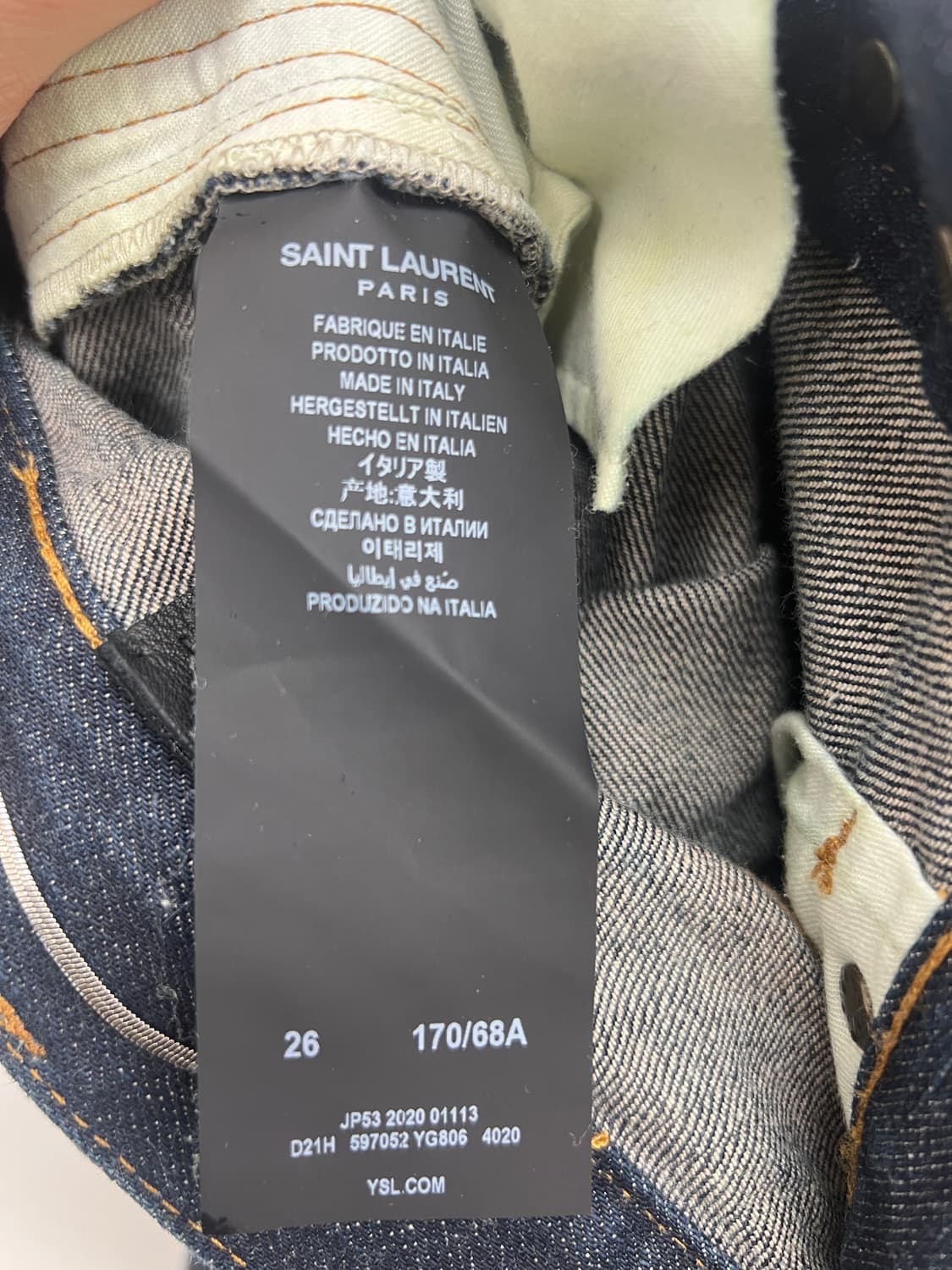 Saint Laurent Paris 21ss 셀비지 인디고 데님 상품이미지7