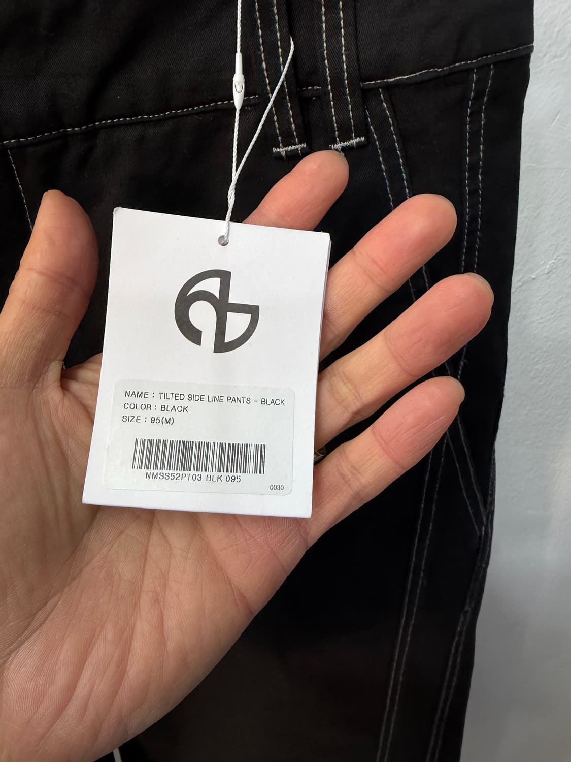 새제품) 노매뉴얼 블랙 스티치 와이드 팬츠 M 상품이미지4