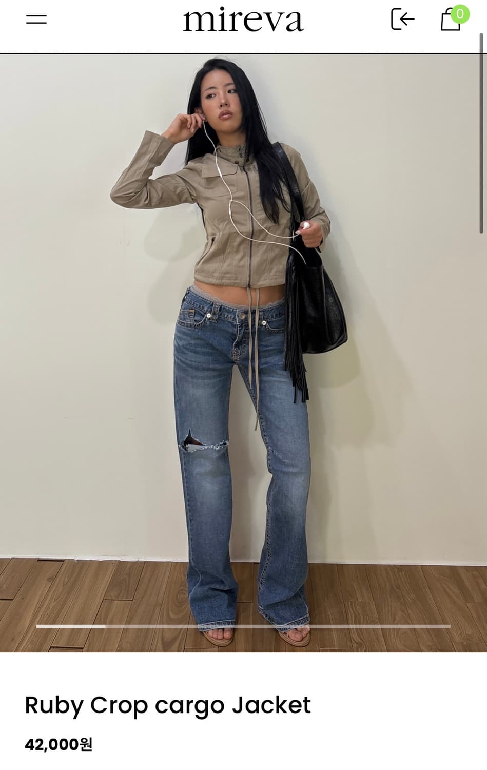 mireva ruby crop jacket빈티지 스트랩 카고 집업자켓 상품이미지5