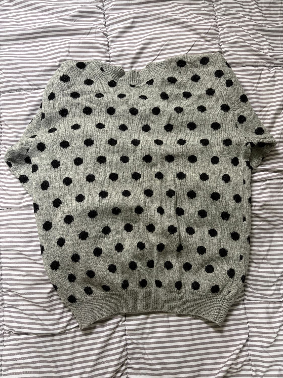 빈티지 도트 땡땡이 가디건 그레이 상품이미지2