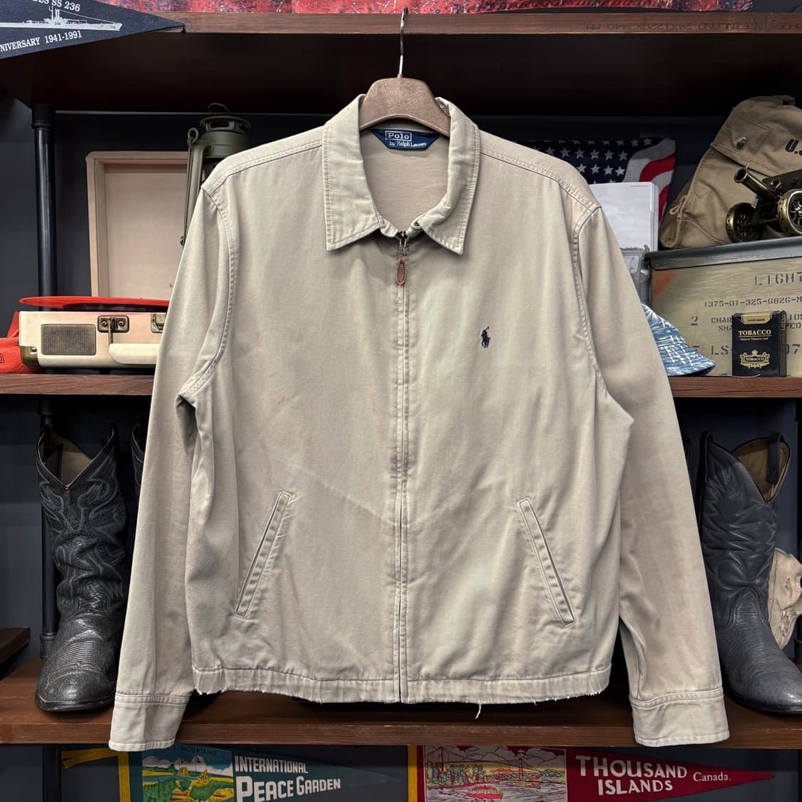 80s-90s 폴로 랄프로렌 베이직 코튼트윌 스윙탑 집업자켓 N682 상품이미지1