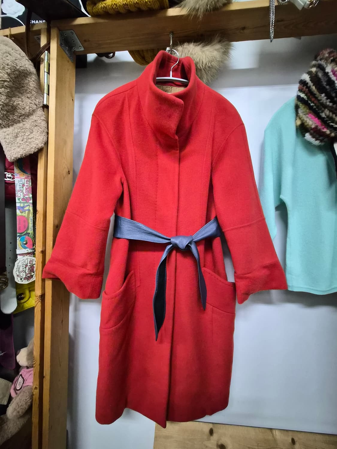 오브제 오렌지다홍 핸드메이드 코트 상품이미지1