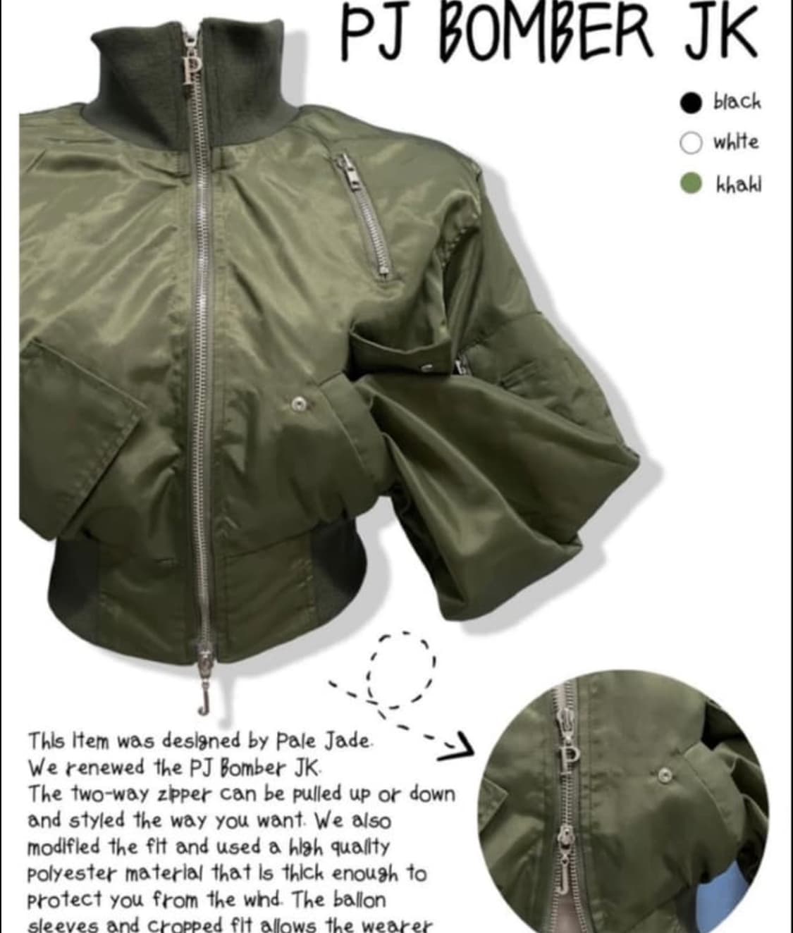 페일제이드 퍼 봄버 투웨이자켓 블랙 상품이미지4