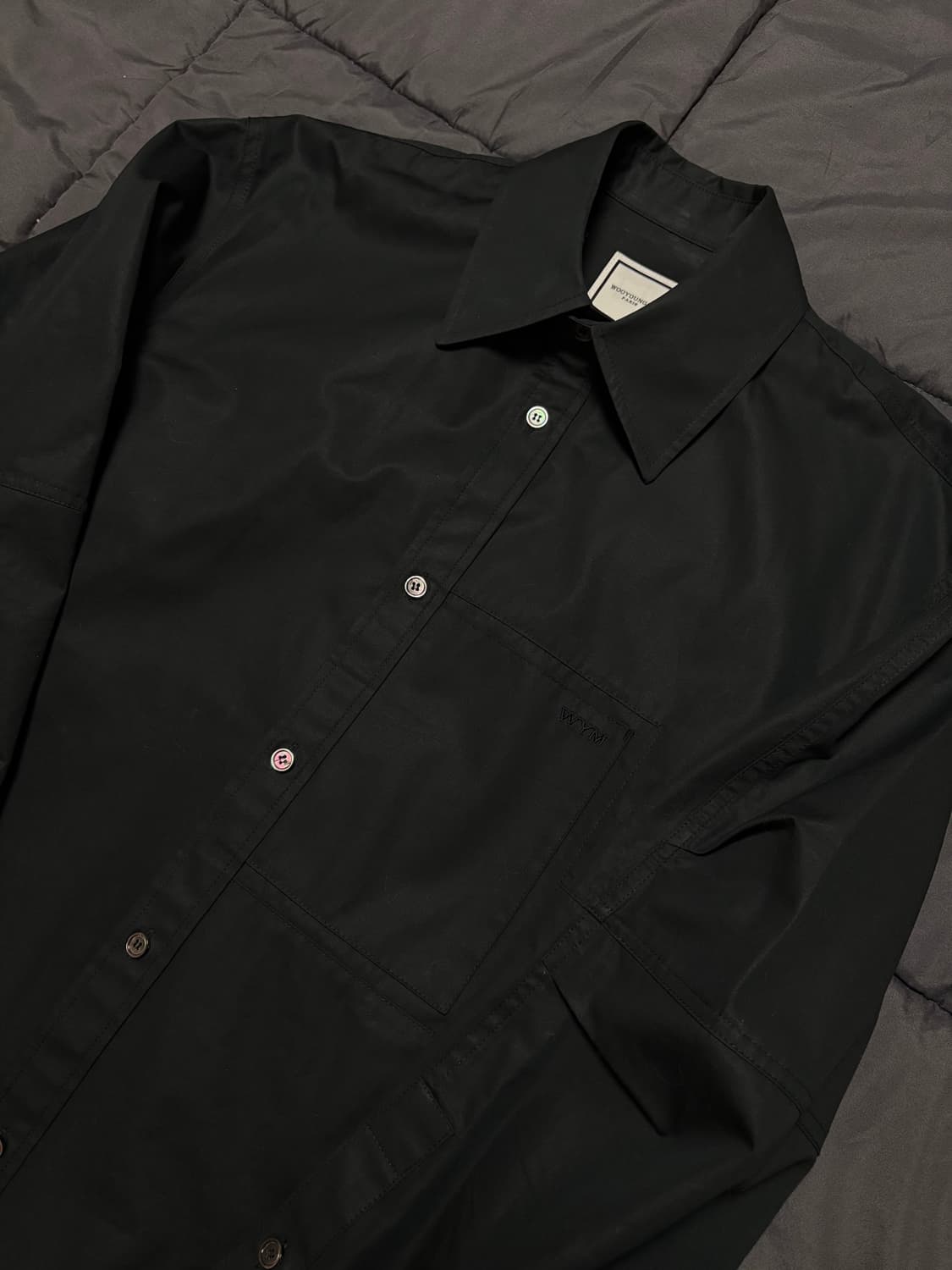 우영미 블랙 코튼 셔츠[50] 상품이미지1