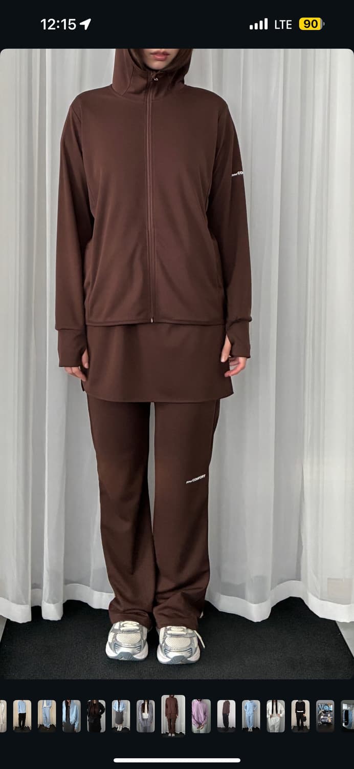 지초이 컴포트 25-001 layered pants 브라운 상품이미지2