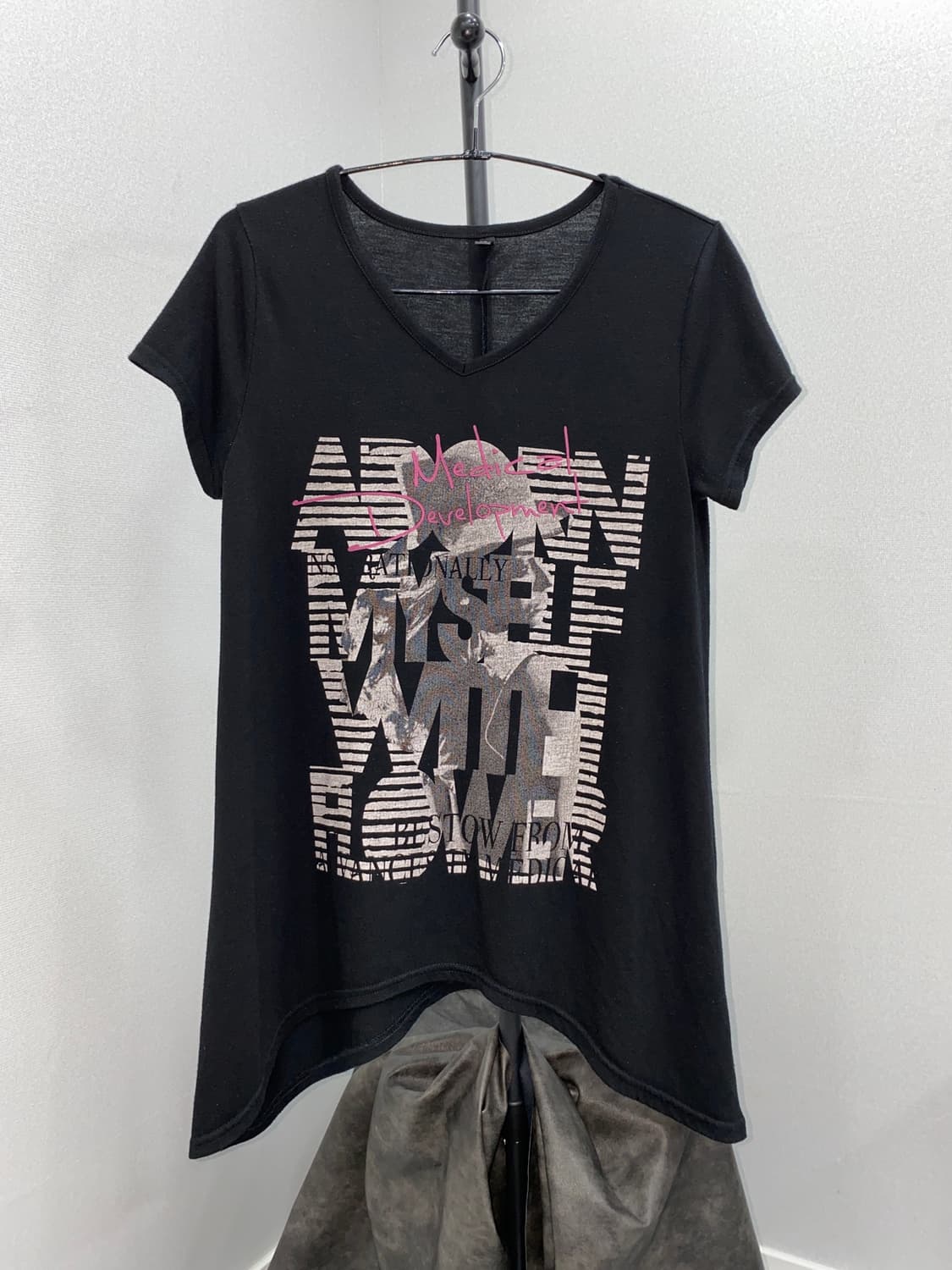 Grunge Unbalanced Hem T-Shirt  상품이미지3