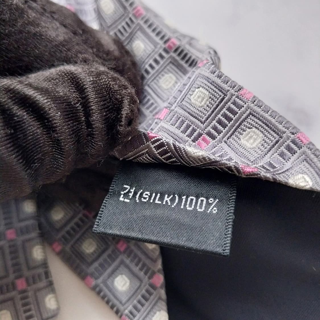 아쿠아스큐텀 실크 자카드 패턴 넥타이 9.5cm A+등급 K2096 상품이미지6