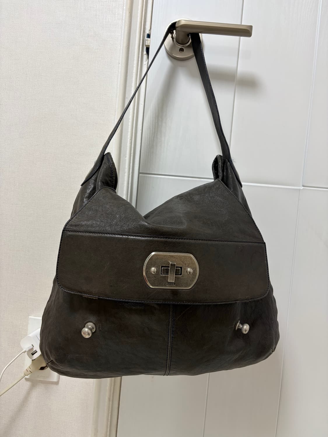 시스템 소가죽 숄더백  상품이미지1