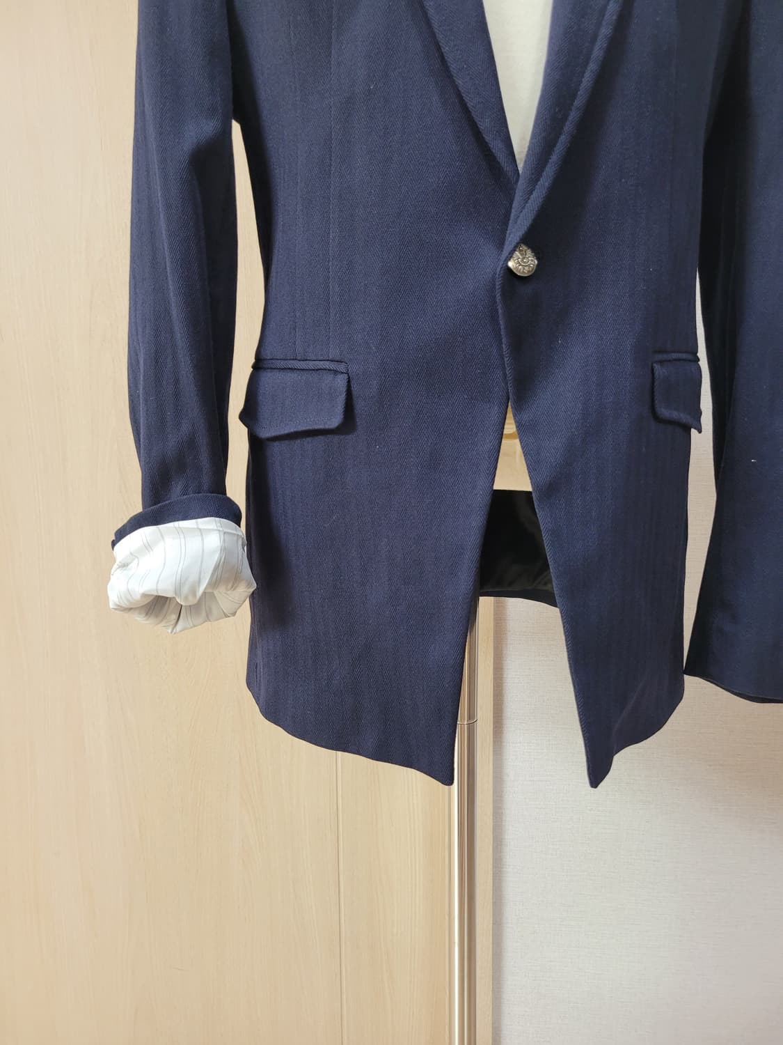 자라맨 ZARAMAN blacktag 헤링본 블레이저 100 네이비 상품이미지4