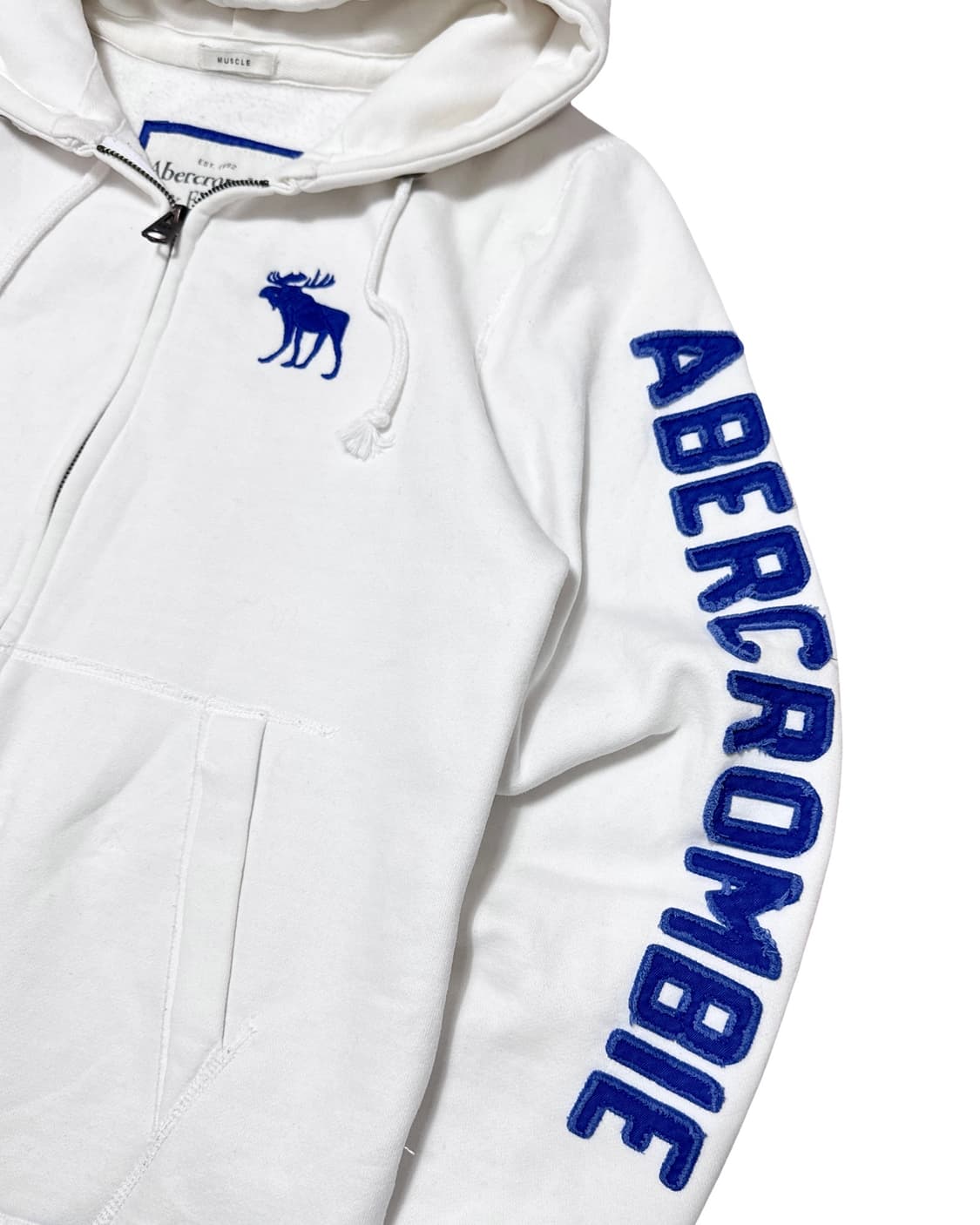아베크롬비 스펠로고 흰색 후드집업 상품이미지4